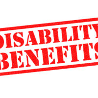 Disability benefits sign Disability benefits sign